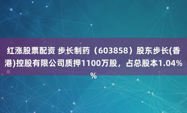 红涨股票配资 步长制药（603858）股东步长(香港)控股有限公司质押1100万股，占总股本1.04%